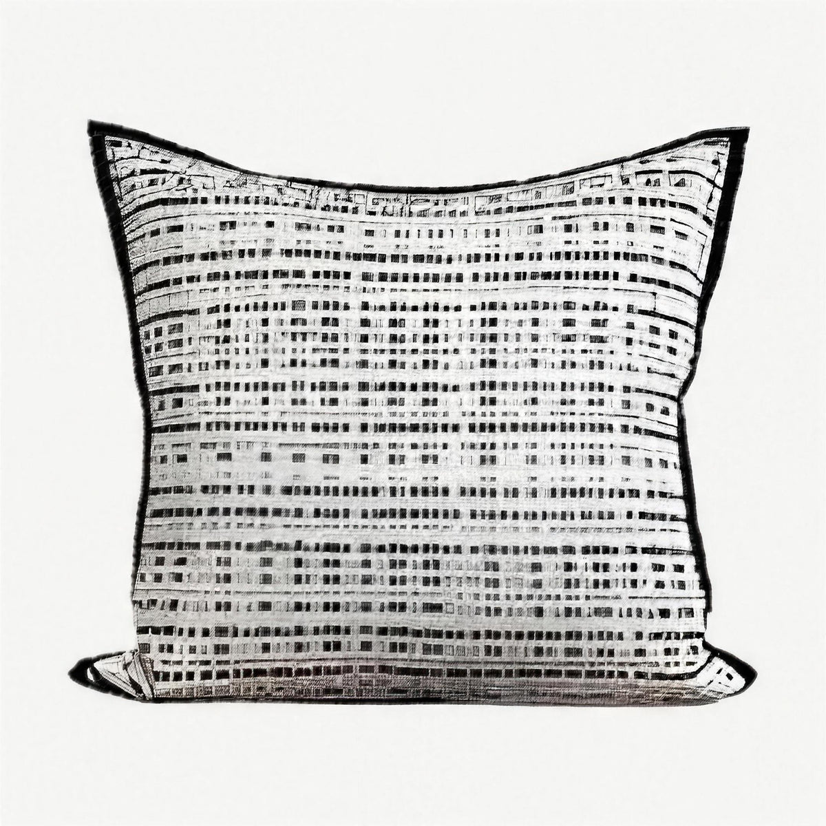 Ivory & Black Tweed Jacquard Viscose Linen Cushion Covers