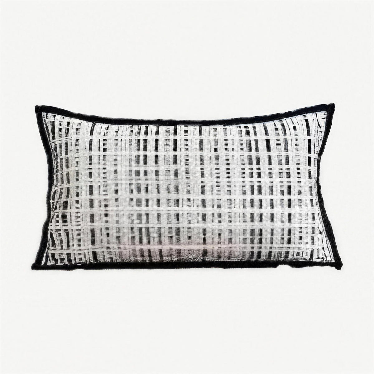 Ivory & Black Tweed Jacquard Viscose Linen Cushion Covers