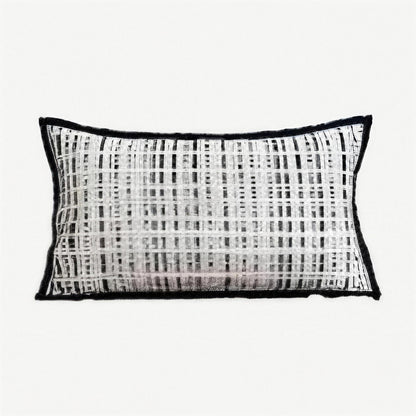 Ivory & Black Tweed Jacquard Viscose Linen Cushion Covers