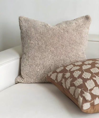 Teddy Faux Fur Cushion Covers, styled at home
