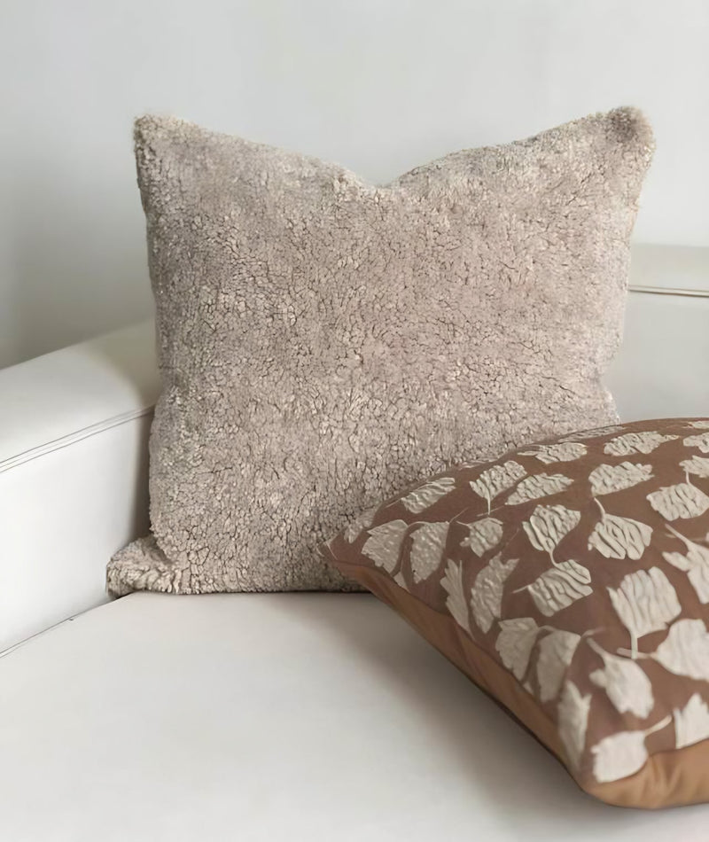 Teddy Faux Fur Cushion Covers, styled at home