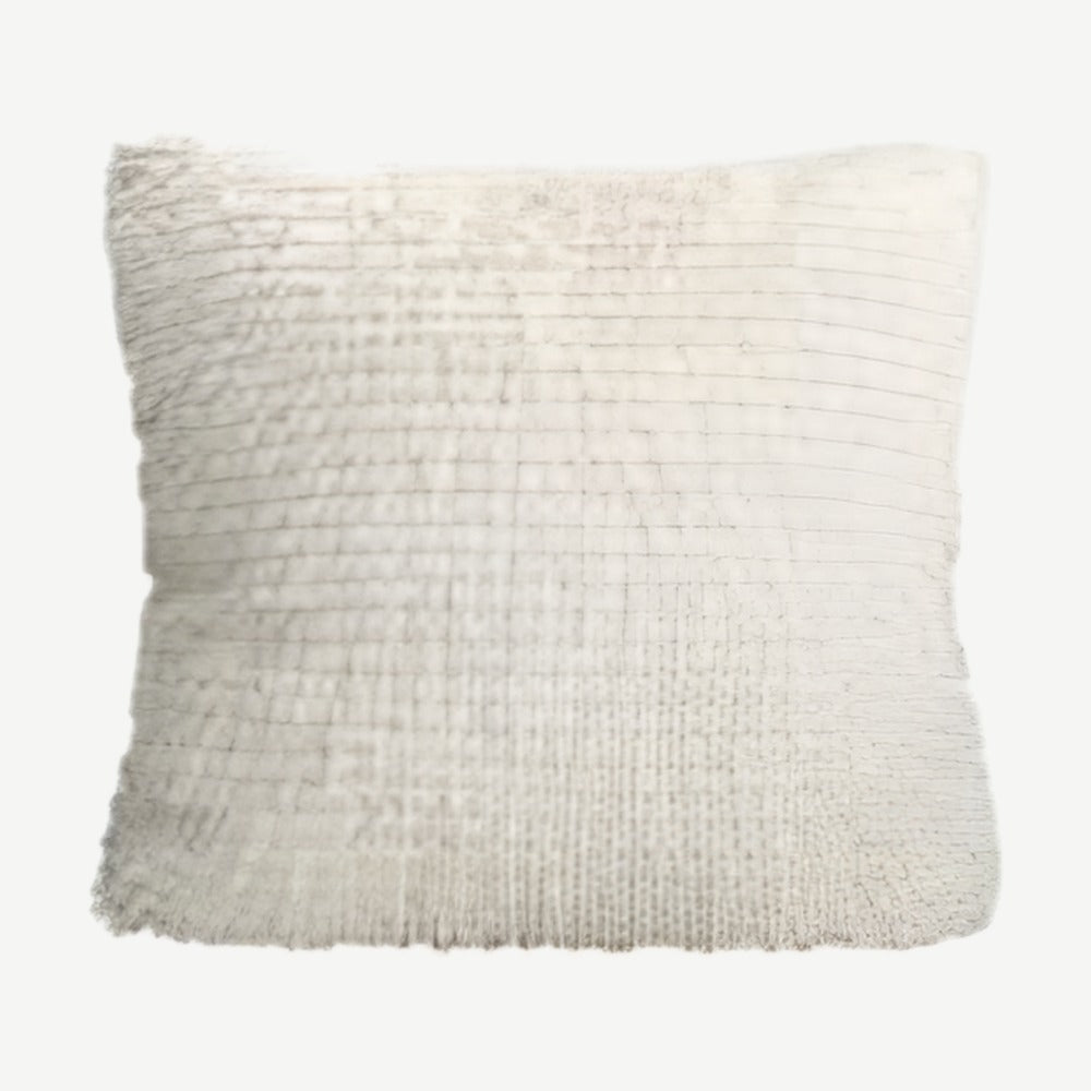 Faux Fox Fur Cushion Covers in Ivory