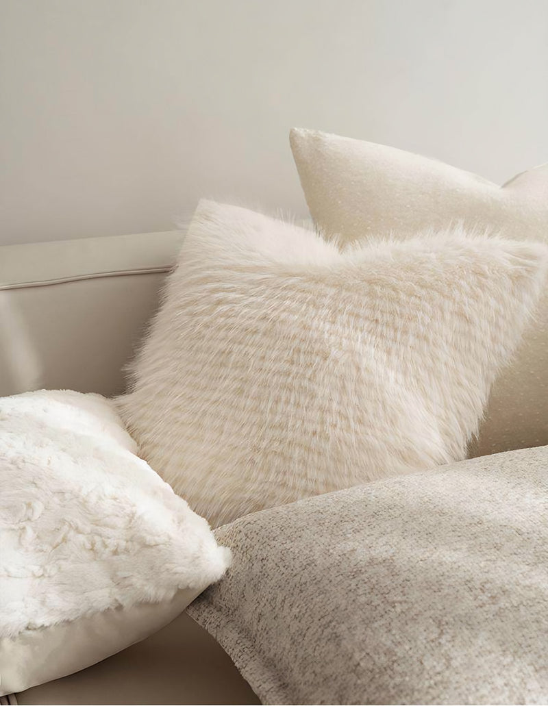 Faux Fox Fur Cushion Covers, styled at home
