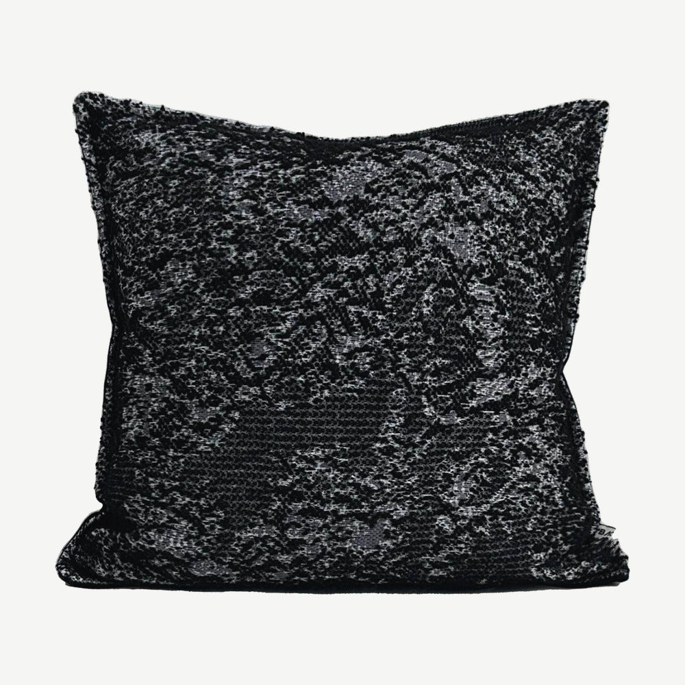 Black Crushed Jacquard Cushion Covers