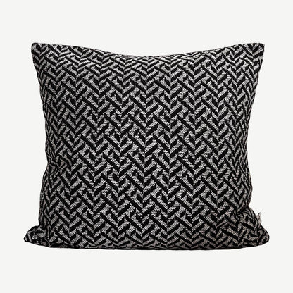 Black & Ivory Herringbone Jacquard Cushion Covers