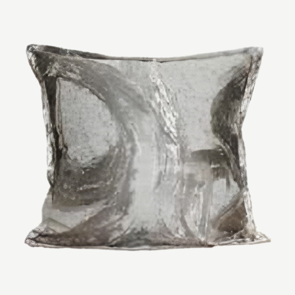 Silver Flanged Jacquard Cushion Covers