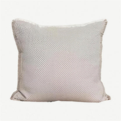 Blush Grey Fringed Woven Tassel Cushion Covers