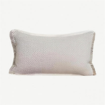 Blush Grey Fringed Woven Tassel Cushion Covers