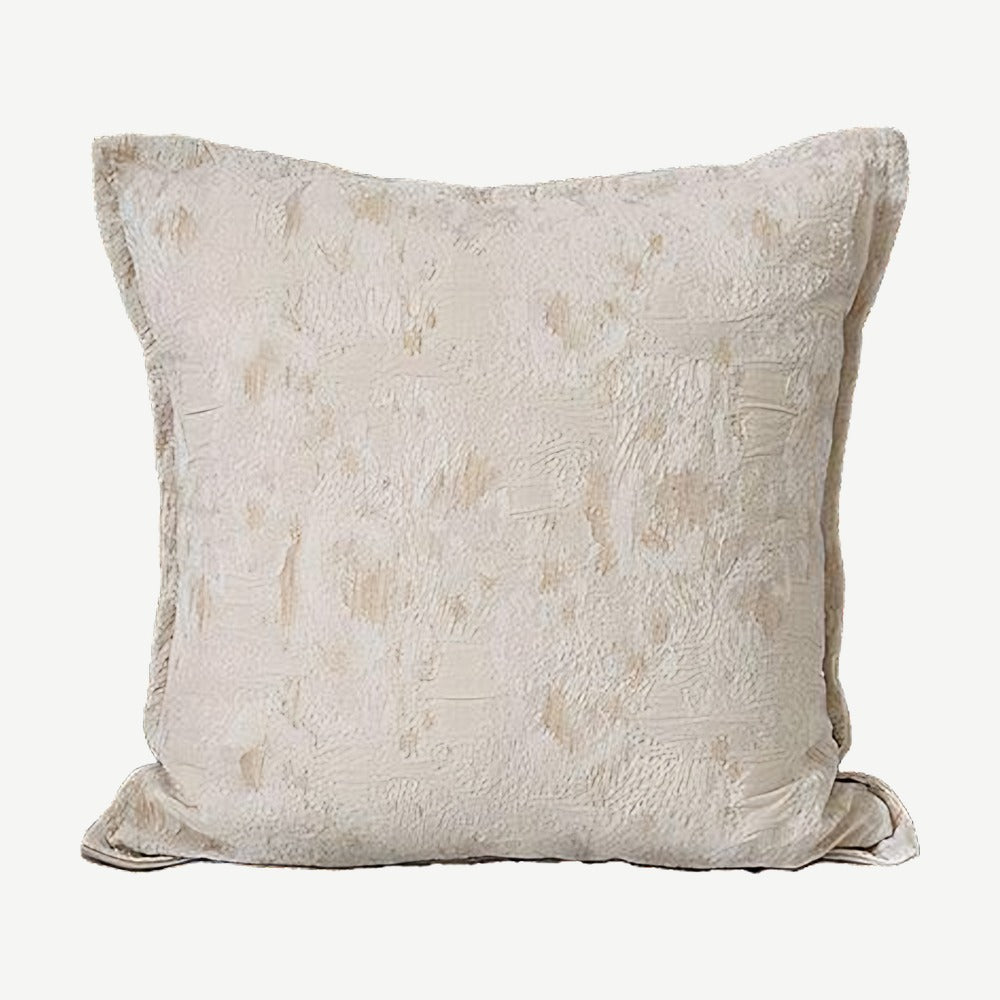 Cream Floral Jacquard Cotton Cushion Covers