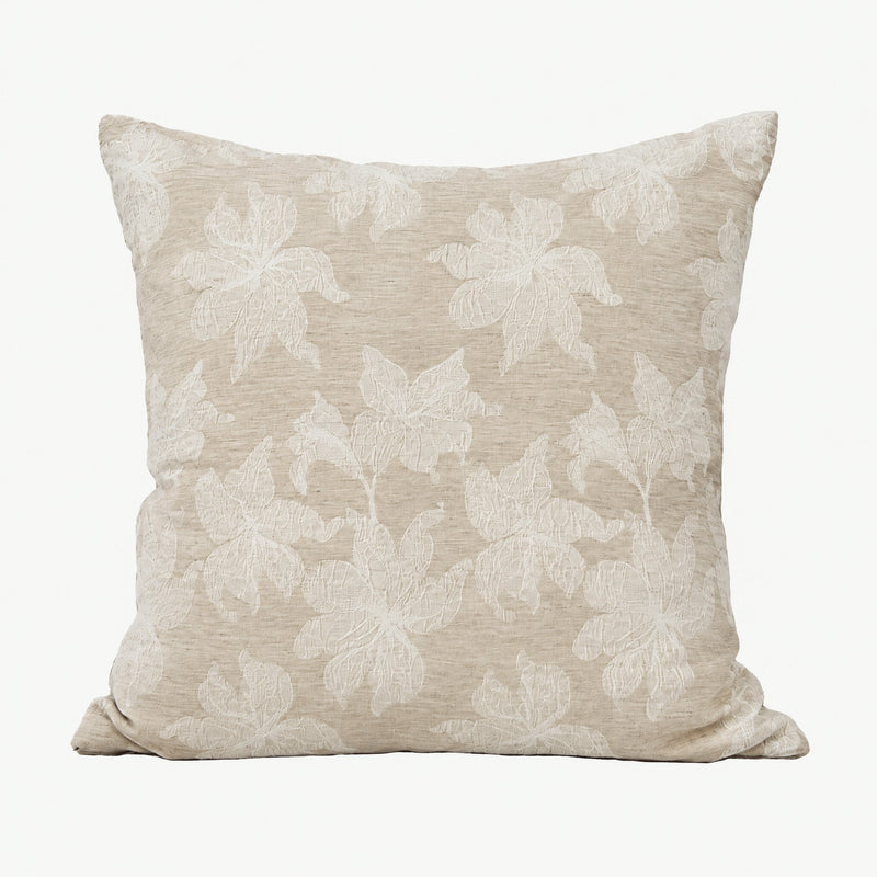 Cream Lily Jacquard Cotton Cushion Covers