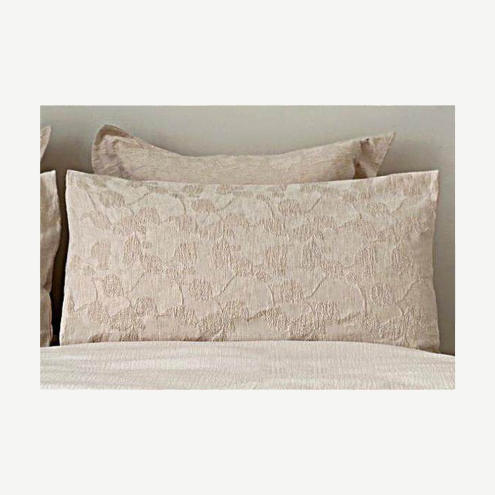 Cream Vine Jacquard Cotton Viscose Oblong Cushion Covers