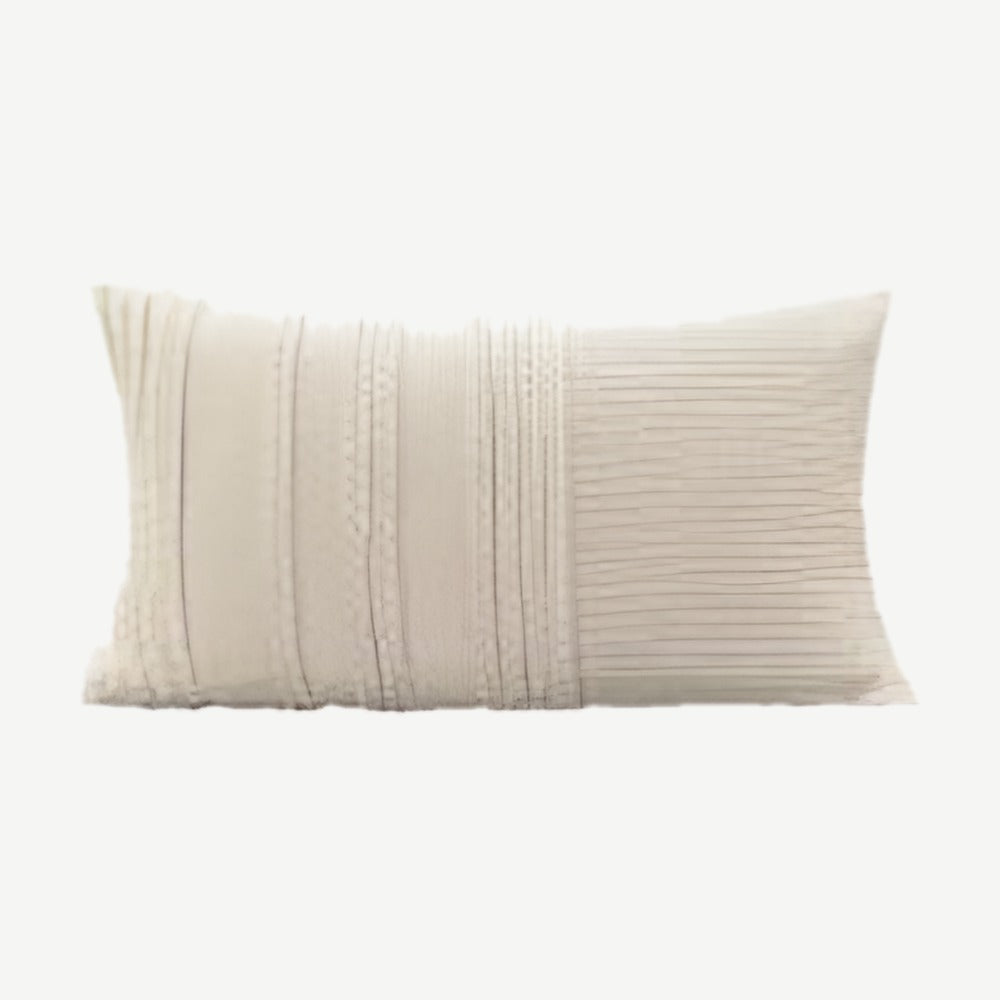 Ivory Banded Hand-Woven Cotton Linen Cushion Covers