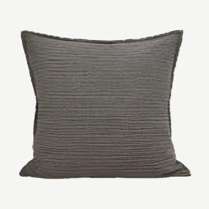 Ribbed Jacquard Cotton Cushion Covers in Dark Coffee