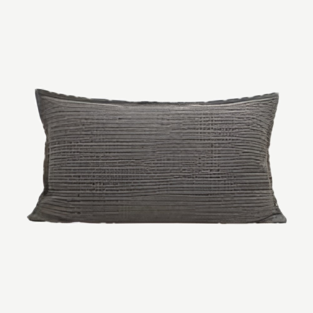 Ribbed Jacquard Cotton Cushion Covers in Dark Coffee