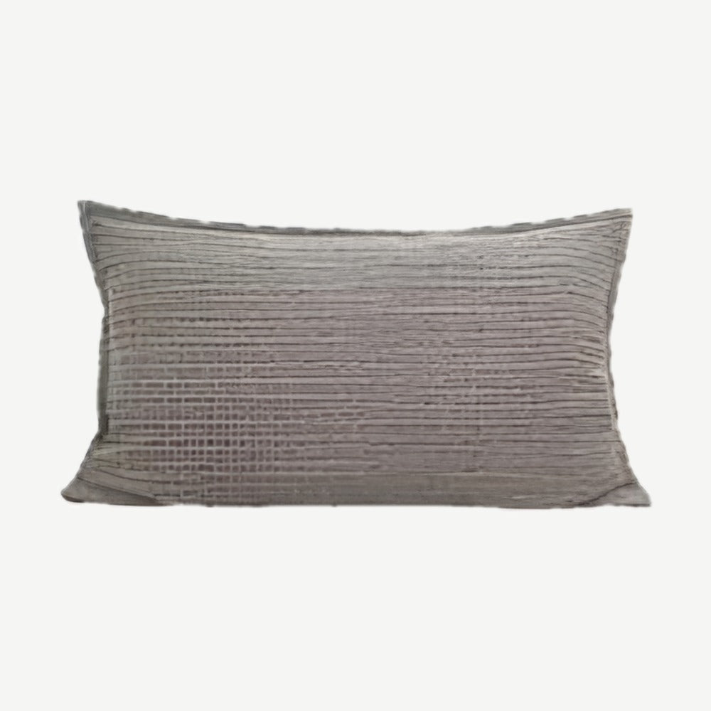Ribbed Jacquard Cotton Cushion Covers in Flaxen