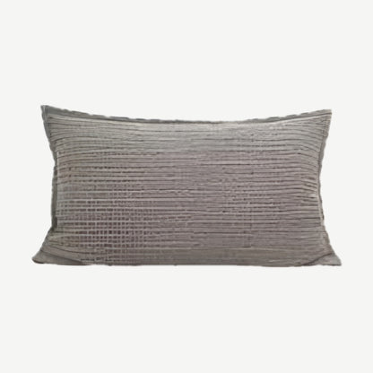 Ribbed Jacquard Cotton Cushion Covers in Flaxen