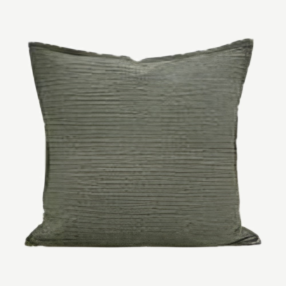 Ribbed Jacquard Cotton Cushion Covers in Grass Green