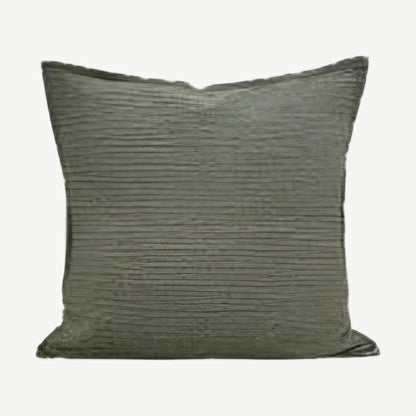 Ribbed Jacquard Cotton Cushion Covers in Grass Green