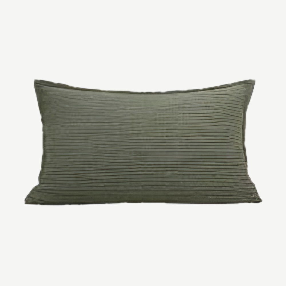 Ribbed Jacquard Cotton Cushion Covers in Grass Green