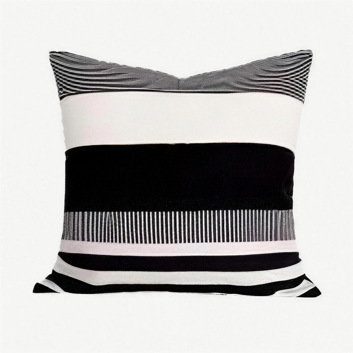 Black & White Stripe Jacquard Cushion Covers