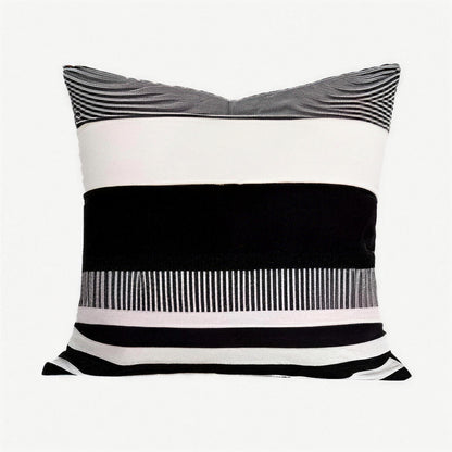 Black & White Stripe Jacquard Cushion Covers