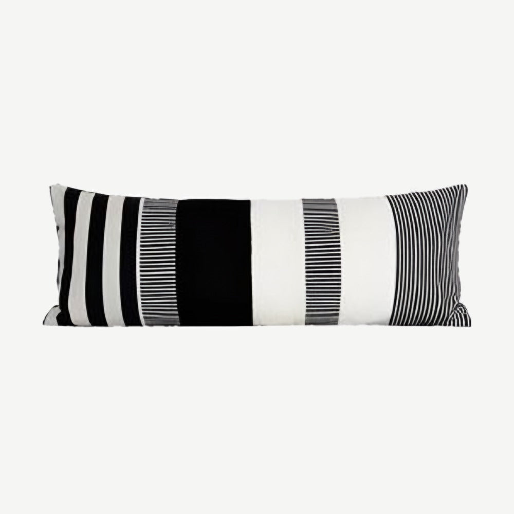 Black & White Stripe Jacquard Cushion Covers