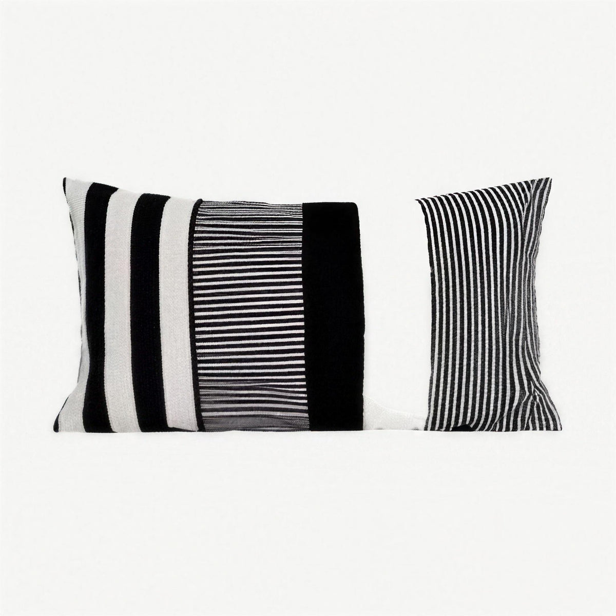 Black & White Stripe Jacquard Cushion Covers
