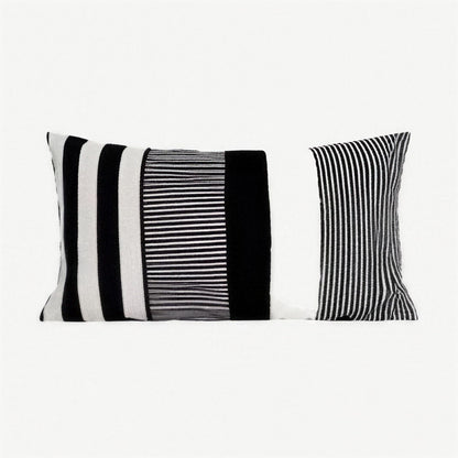Black & White Stripe Jacquard Cushion Covers