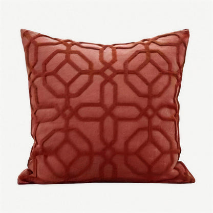 Red Lattice Embroidery Cushion Covers