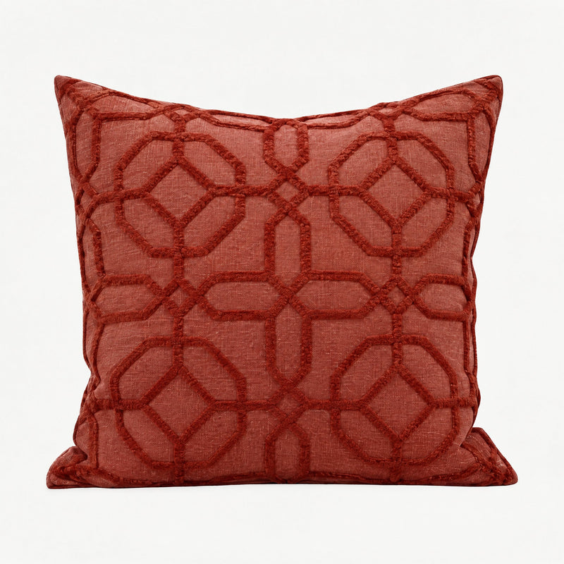 Red Lattice Embroidery Cushion Covers