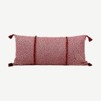 Red Flecked Hand-Woven Lumbar Cushion Covers