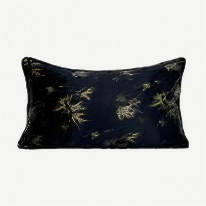 Bamboo Leaf Jacquard Cushion Covers in Black