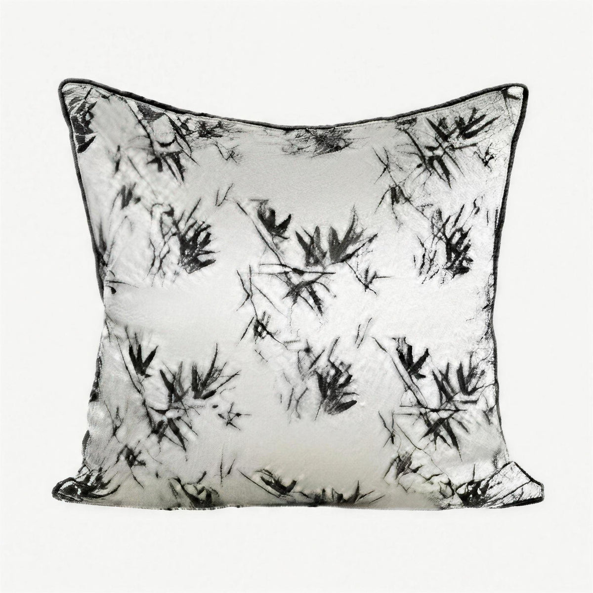 Bamboo Leaf Jacquard Cushion Covers in Ivory