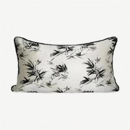 Bamboo Leaf Jacquard Cushion Covers in Ivory