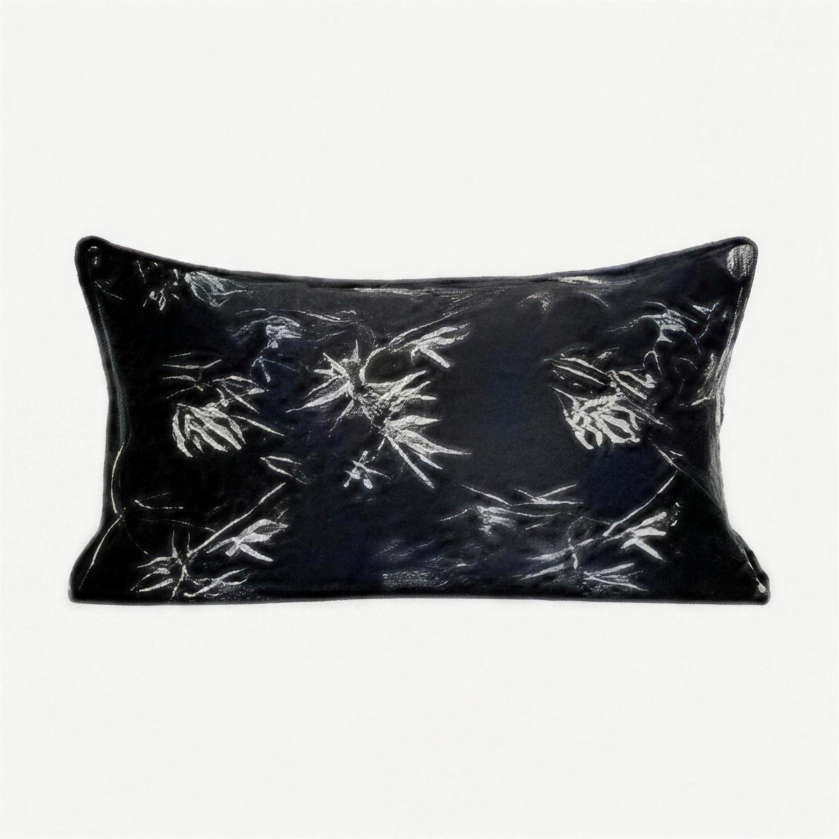 Bamboo Leaf Jacquard Cushion Covers in Navy