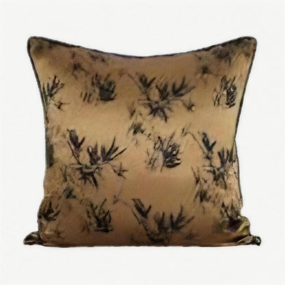 Bamboo Leaf Jacquard Cushion Covers in Ochre
