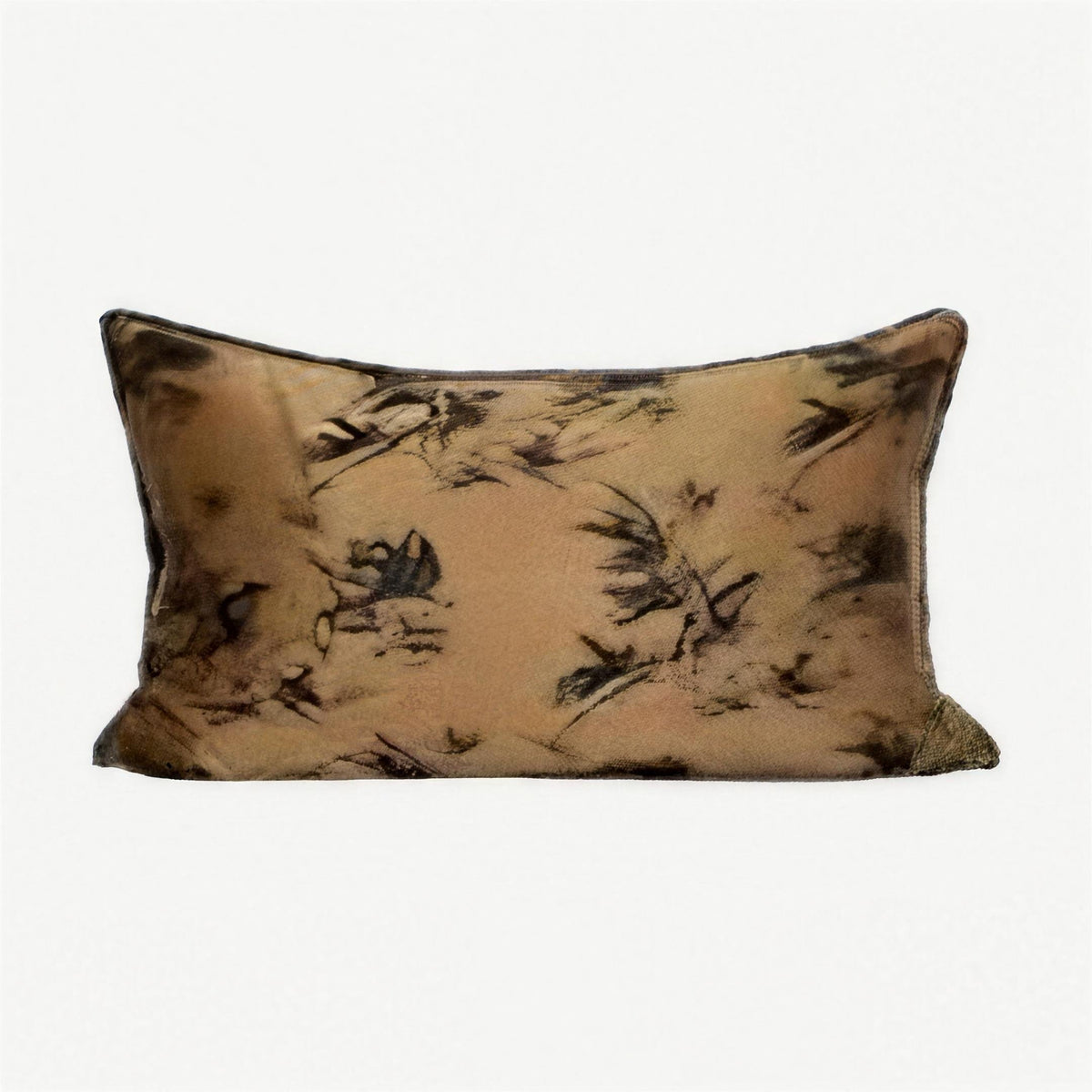 Bamboo Leaf Jacquard Cushion Covers in Ochre