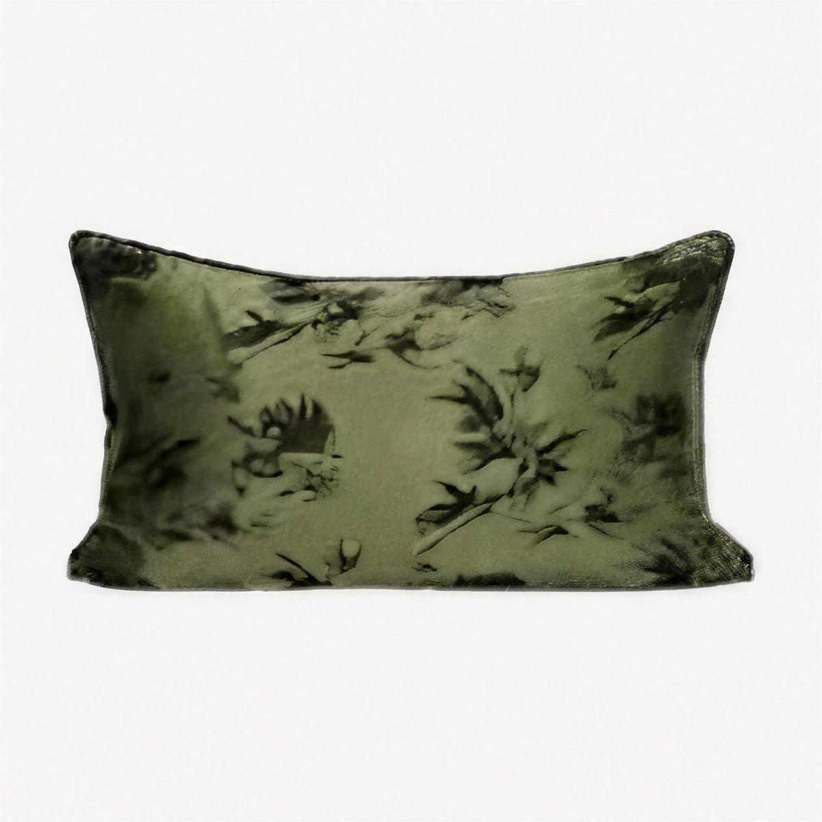Bamboo Leaf Jacquard Cushion Covers in Sage Green