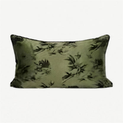 Bamboo Leaf Jacquard Cushion Covers in Sage Green
