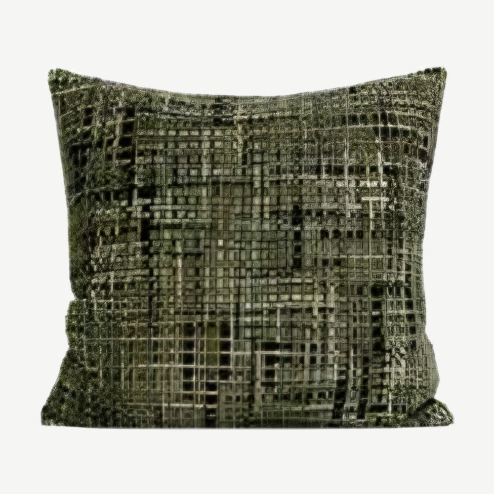 Green Tweed Jacquard Cushion Covers