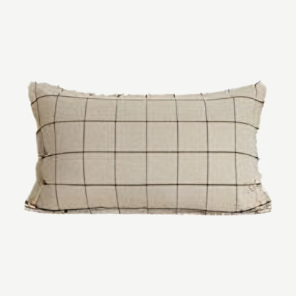 Natural Check Jacquard Linen Cotton Cushion Covers