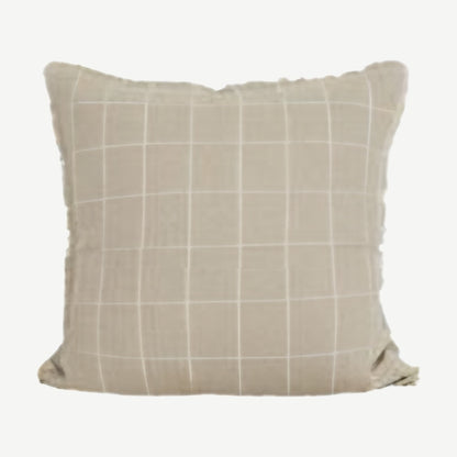 Natural Check Jacquard Linen Cotton Cushion Covers