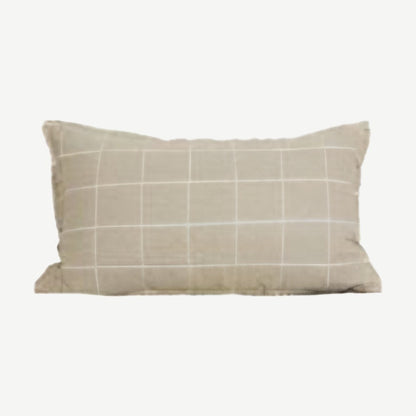 Natural Check Jacquard Linen Cotton Cushion Covers