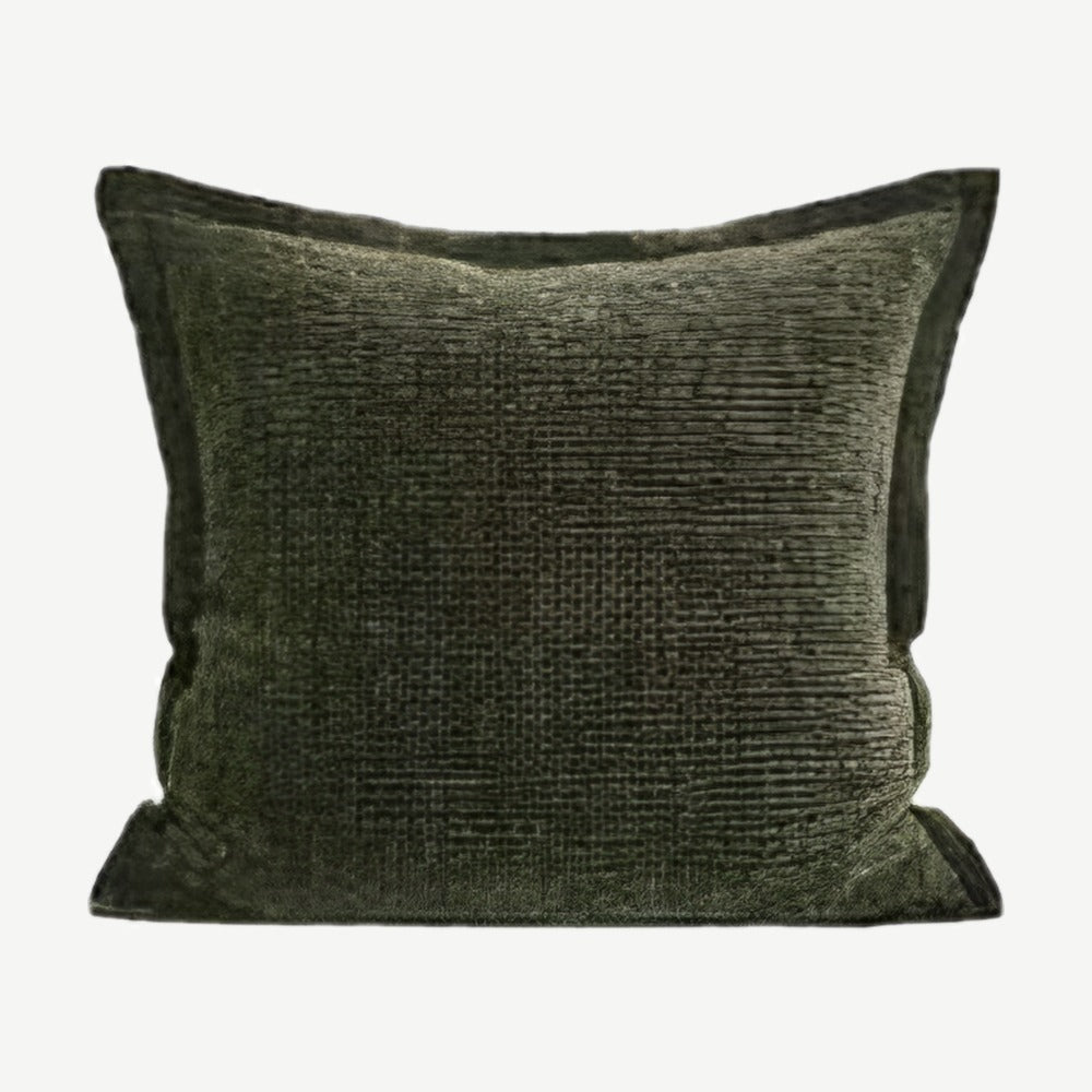 Moss Green Chenille Jacquard Cushion Covers