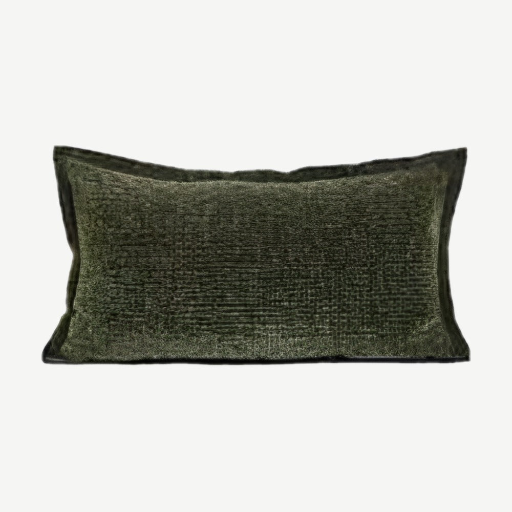Moss Green Chenille Jacquard Cushion Covers