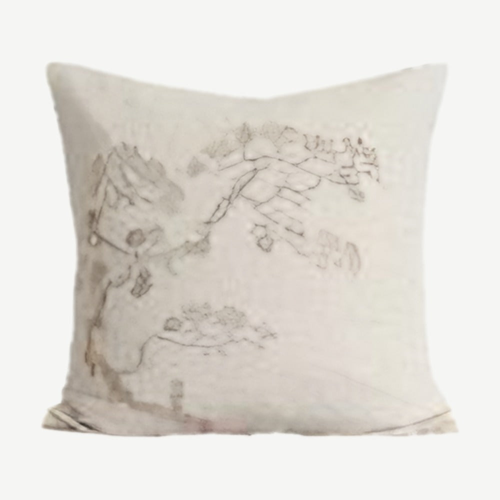 Ivory Pine Embroidery Viscose Linen Cushion Covers
