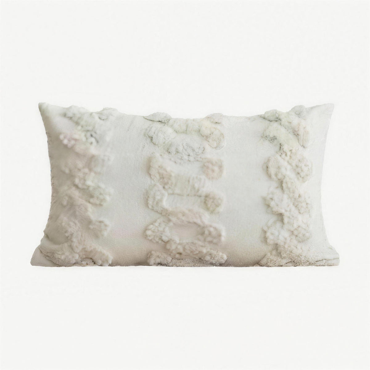 Ivory Cloud Embroidery Lumbar Cushion Covers