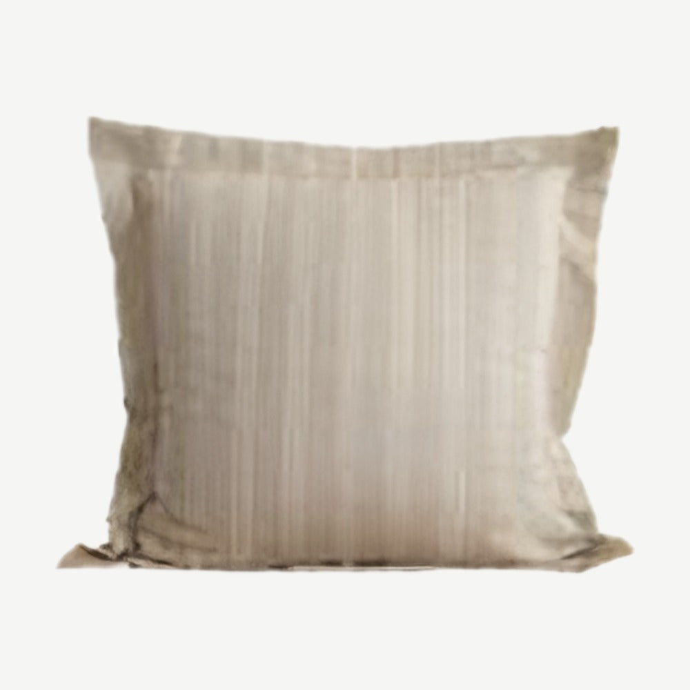 Natural Stripe Flanged Jacquard Linen Cushion Covers