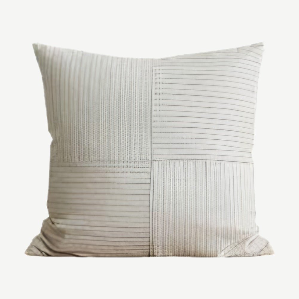 Ivory Pinstripe Jacquard Viscose Linen Cushion Covers