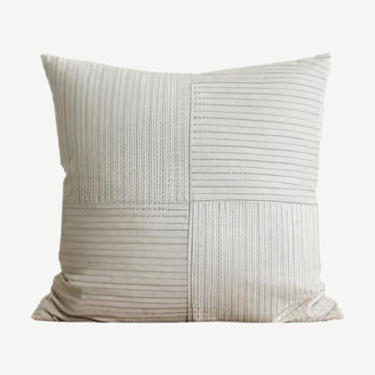 Ivory Pinstripe Jacquard Viscose Linen Cushion Covers
